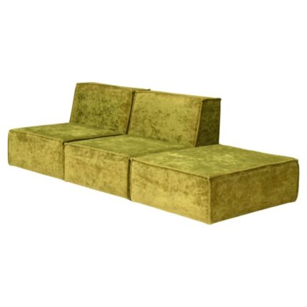 Green Velvet Seventies Sectional Sofa in the style of Cor Trio, 1970s, Set of 3