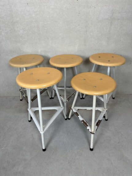 Industrial Stools, Set of 5